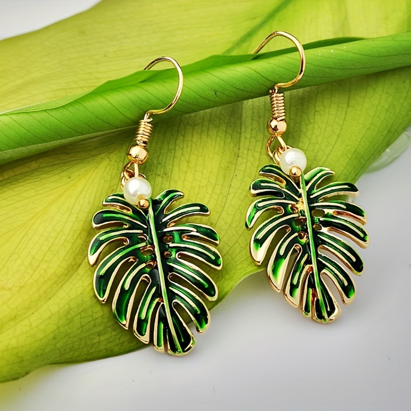 Women's Earrings Natural Stone Drop Earrings Style Aquamarine Ear Accessories Independent Station Enamel Jewelry