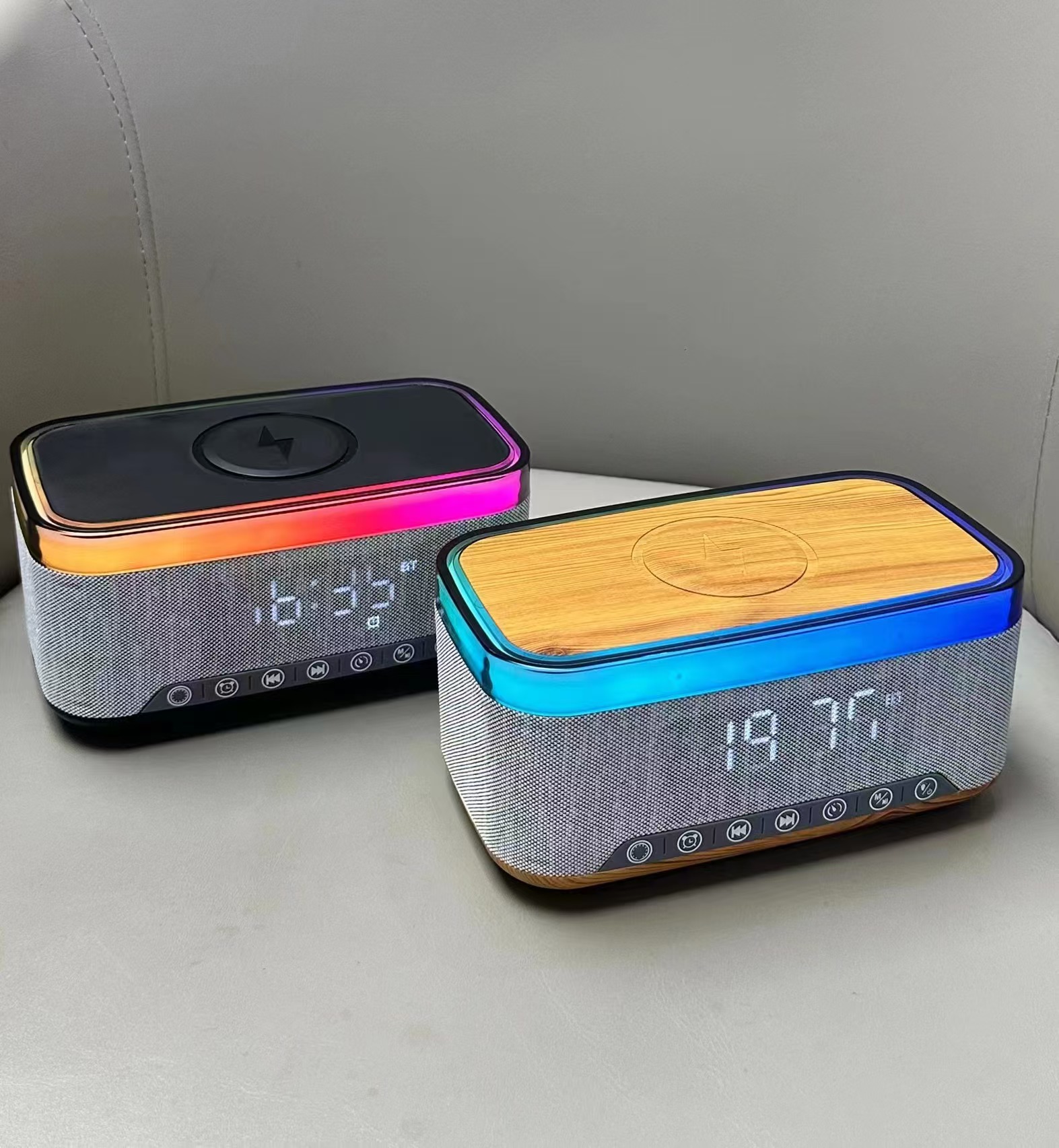 S300 clock alarm 15w wireless charging white noise high power Bluetooth speaker