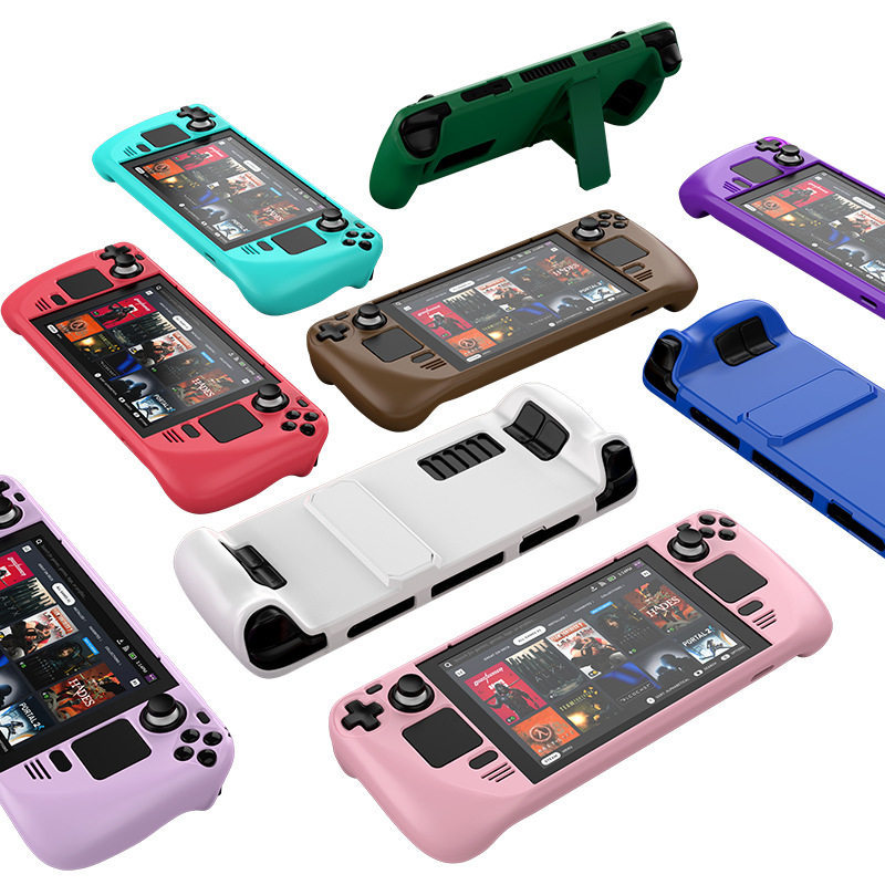 Steam Deck protective case, OLED handheld console integrated hard case, protective case with stand, full coverage heat dissipation accessories