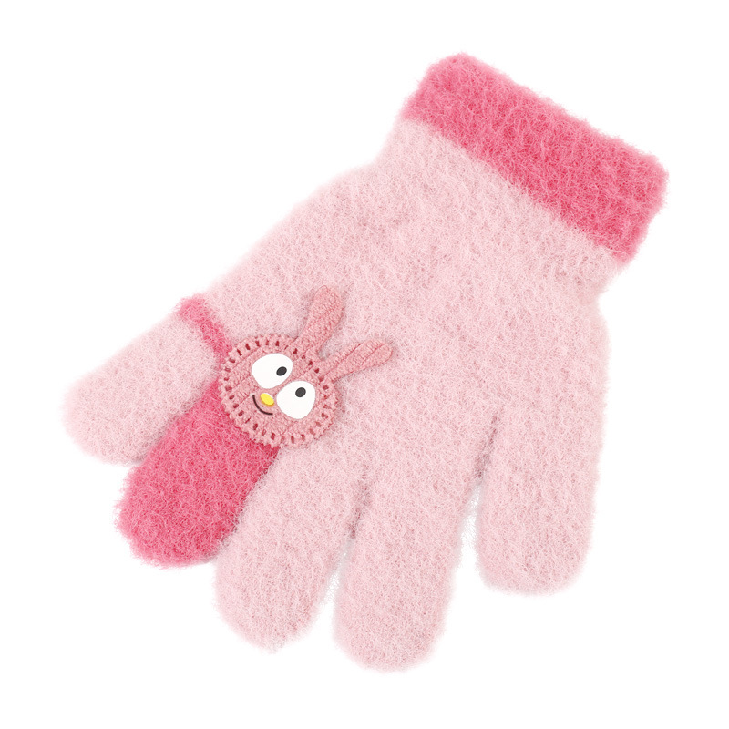 2021 New Children's Gloves Women Cute Cartoon Little Rabbit Autumn Winter Warm Cold-Proof Unisex Baby Knitted Gloves