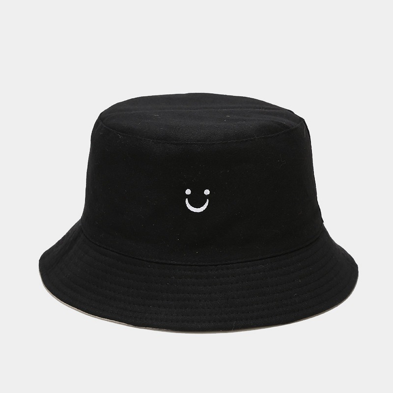 New Smiley Face Reversible Bucket Hat for Men and Women, Street Basin Cap, Travel Sun Hat, Couple Hat