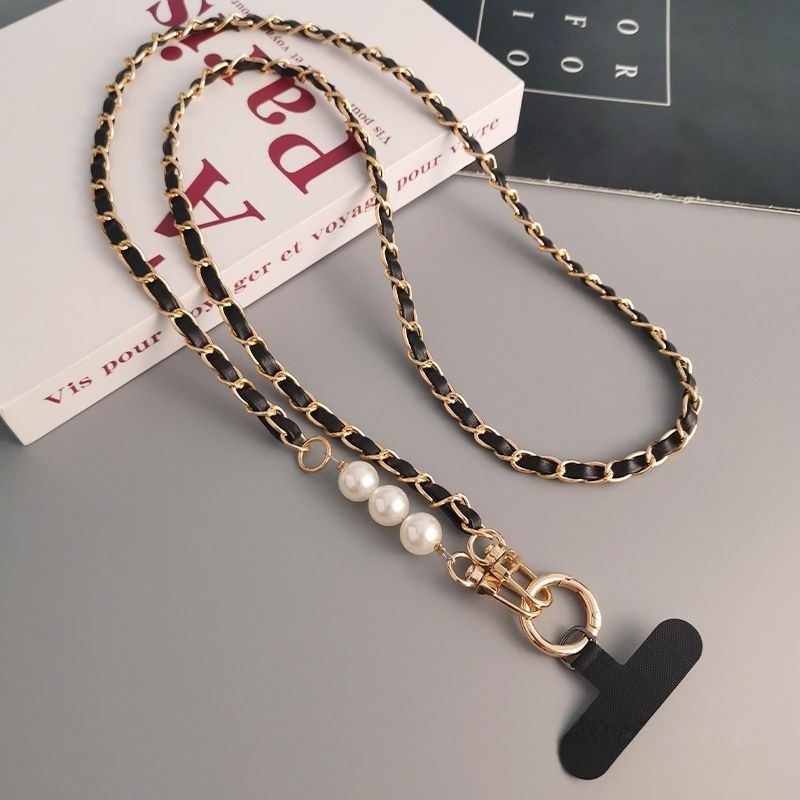 Phone Lanyard Women Pearl Long Crossbody Pikachu Chain Small Fragrance Style Neck Strap Universal Chain