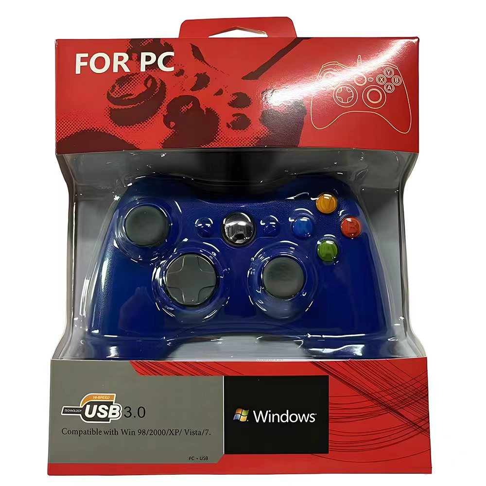PC360/TV/PS3/电脑专用 双马达震动蓝（大包装）