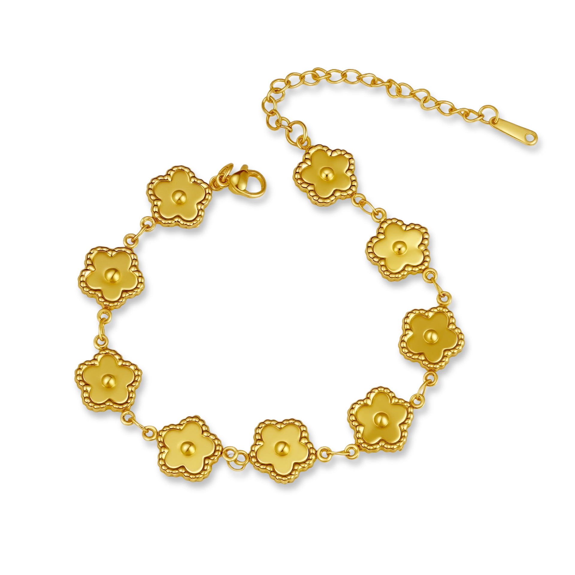 Stainless steel hollow bracelet for women, cross chain, 18K handmade chain