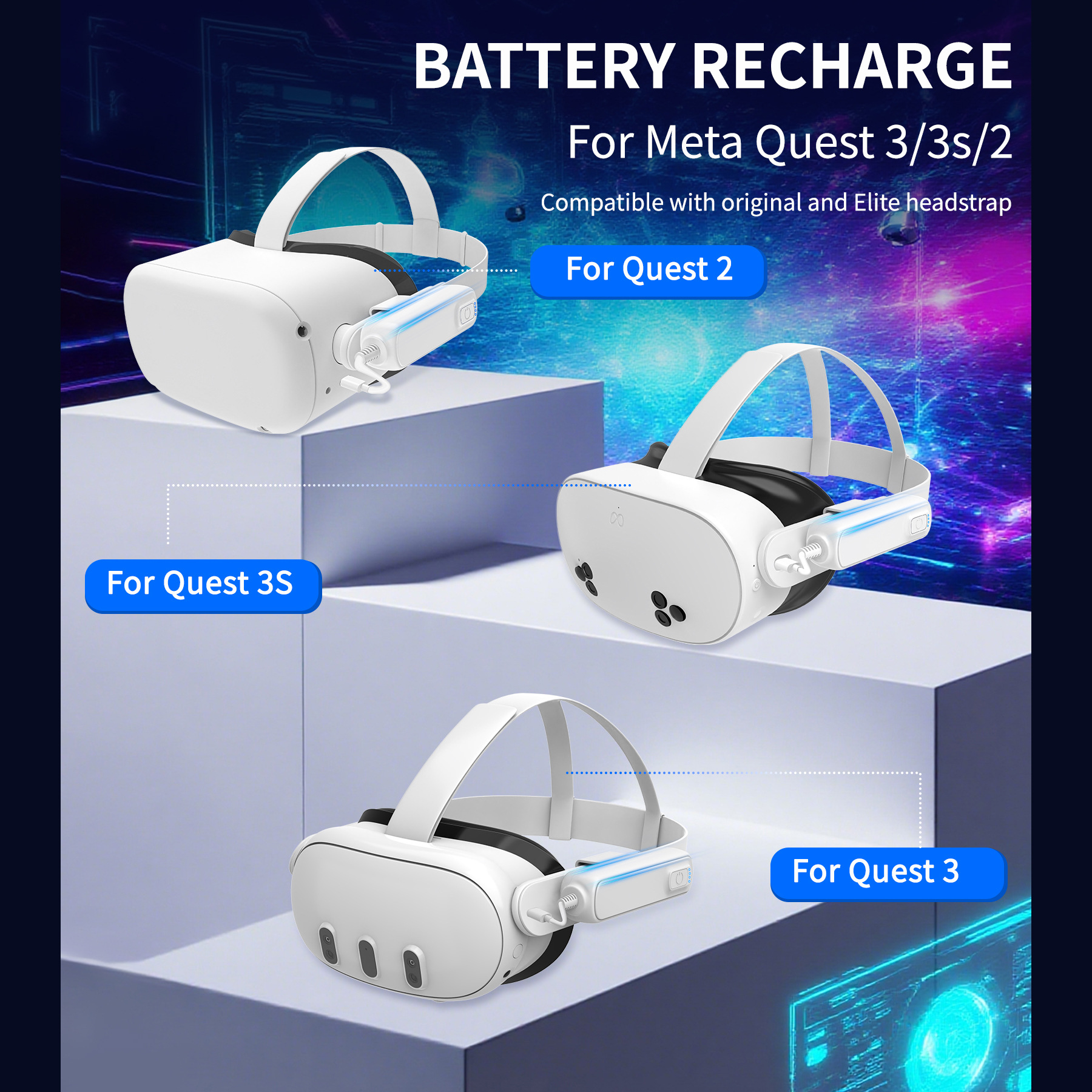 Suitable for Meta quest3s/3/2/pro Portable Mobile Power Bank 5000mAh Power Supply pico4