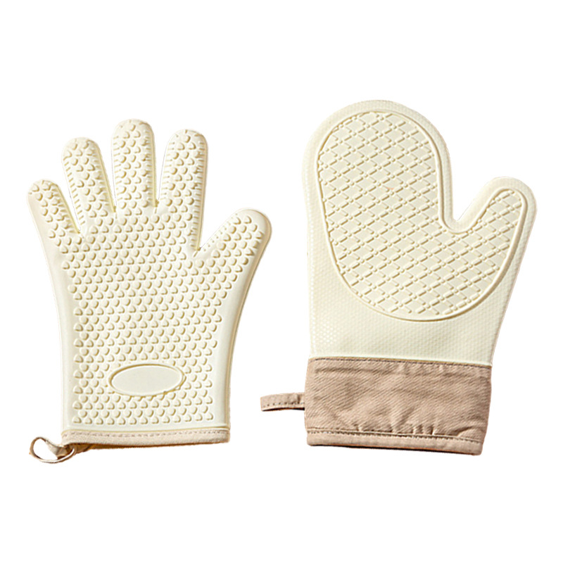 Heat-resistant gloves, thickened silicone, high temperature resistant, anti-slip, anti-heat, oven microwave kitchen baking tools
