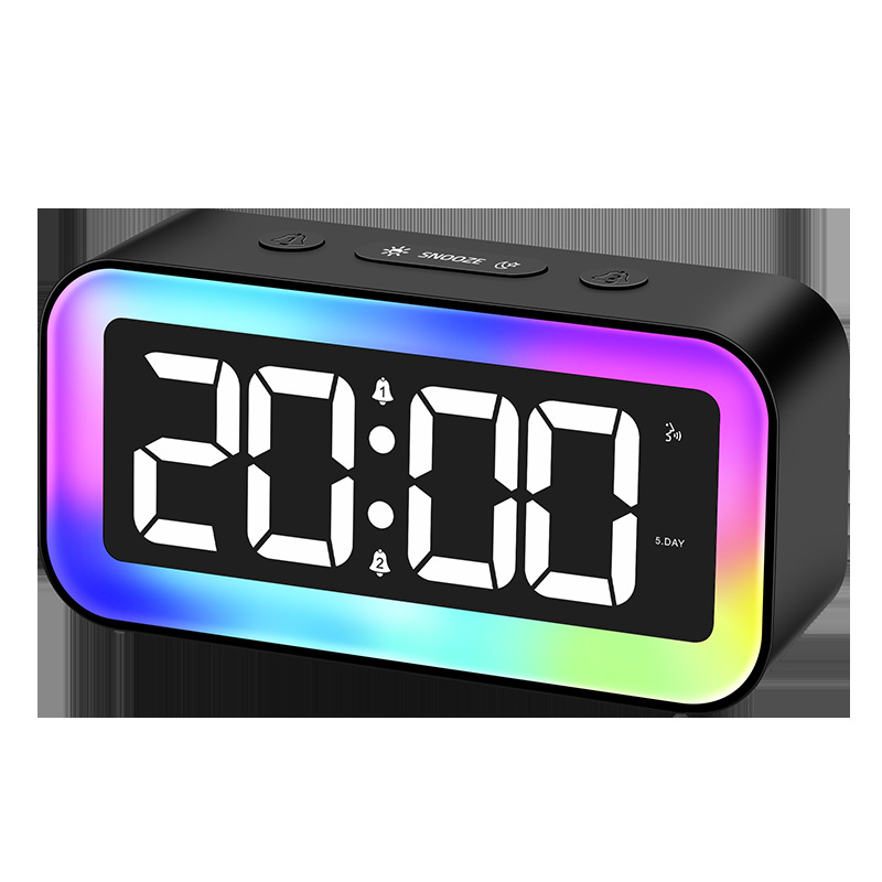 Desktop Clock LED Multifunctional Alarm Clock Bedside Silent Electronic Clock Indoor Night Light Clock Table Clock