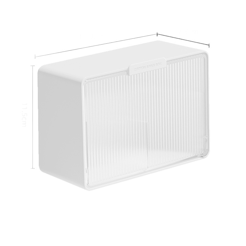 Mirror Cabinet Cotton Swab Storage Box, Flip Lid Storage Box, Bathroom Wall-Mounted Cosmetic Cotton and Dental Floss Double Grid Organizer