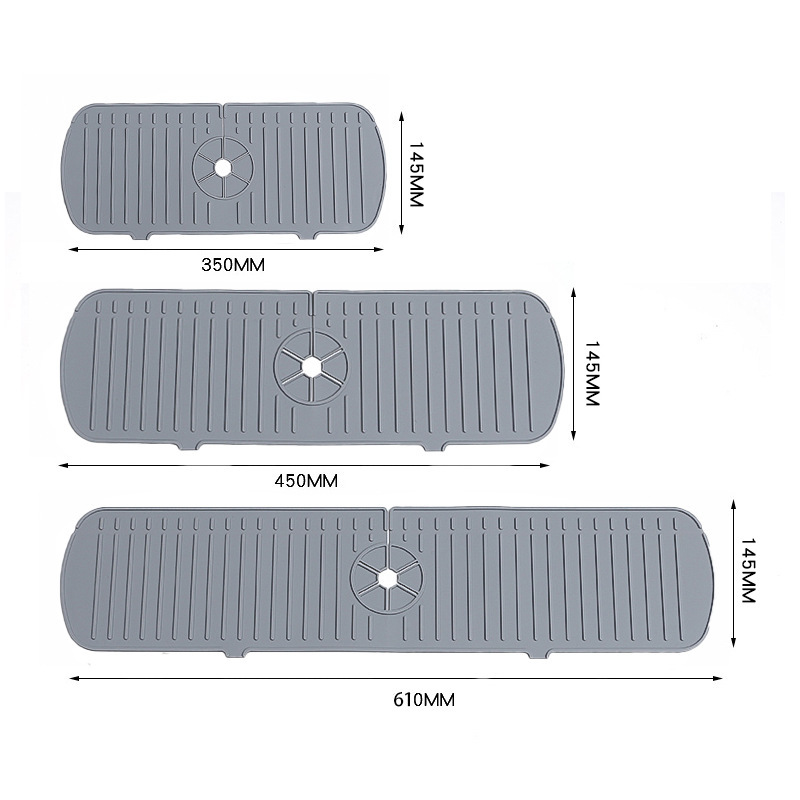 Non-slip silicone mat kitchen sink splash guard silicone material household washbasin countertop toiletries draining mat
