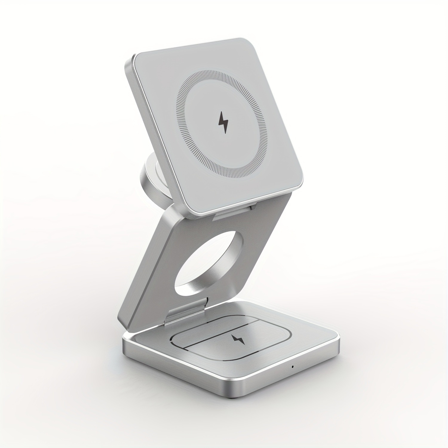 Aluminum Alloy Shell 3-in-1 Foldable Wireless Charger for Wireless Charging Phones, Apple Earphones, Watch