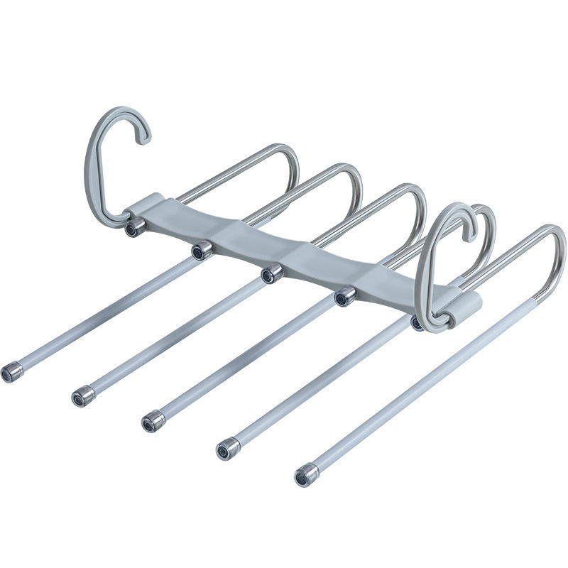 Multi-Layer Pants Storage Hanger Magic Trouser Clip Multi-Functional Stainless Steel Anti-Slip Pants Hanger Business Trouser Rack