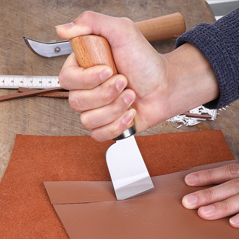 Stainless steel leather cutting knife DIY handmade leather tool leather knife cutting knife leather material cutting knife
