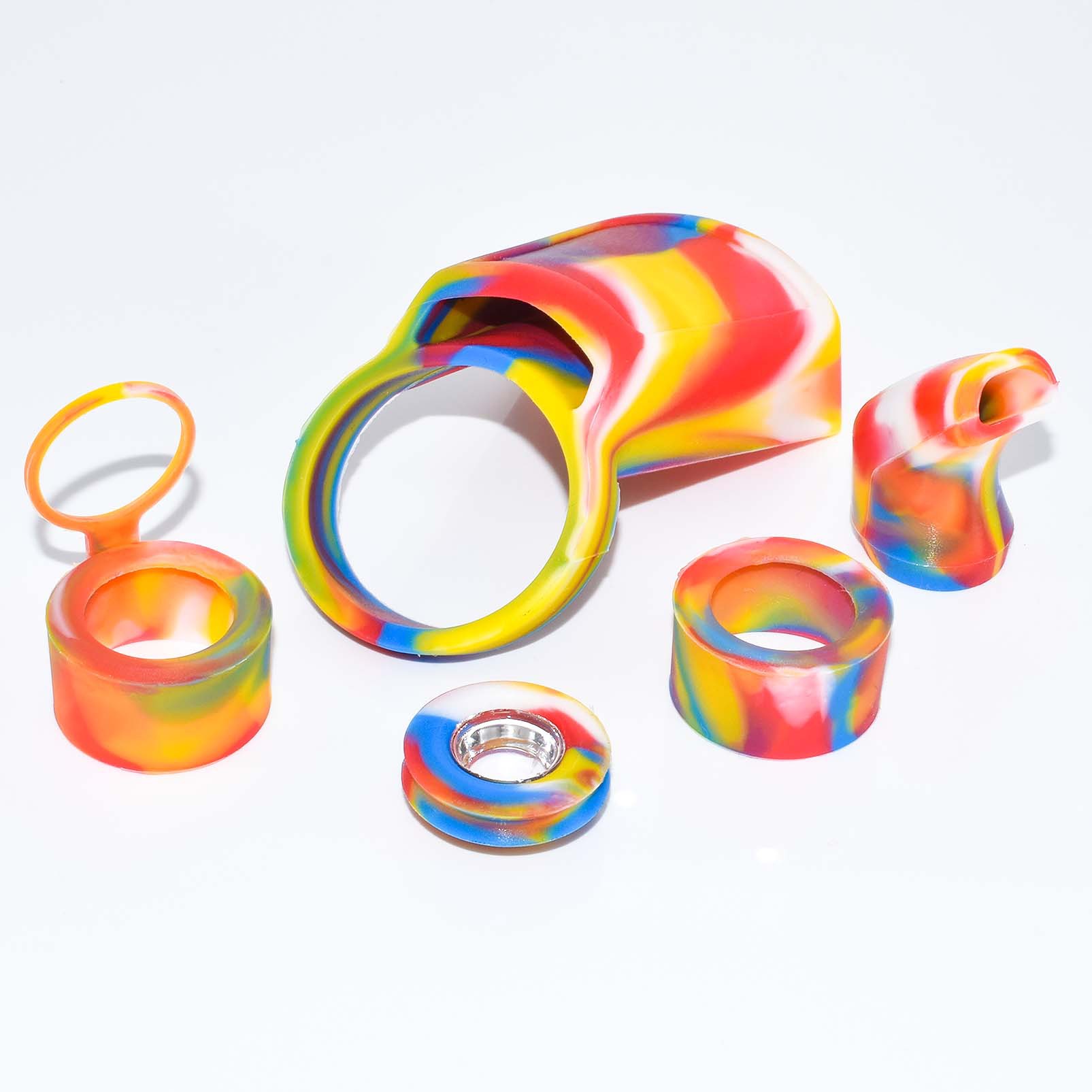 Rainbow 5-piece set replacement digital electronic accessories silicone protective cover for Puffco peak IVG