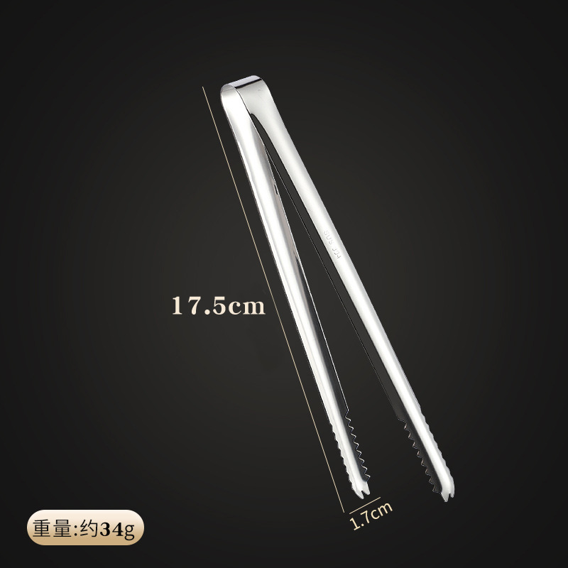 304 stainless steel ice clip anti-slip ice cube clip rock sugar ice fruit small clip kitchen ingredient snack food clip