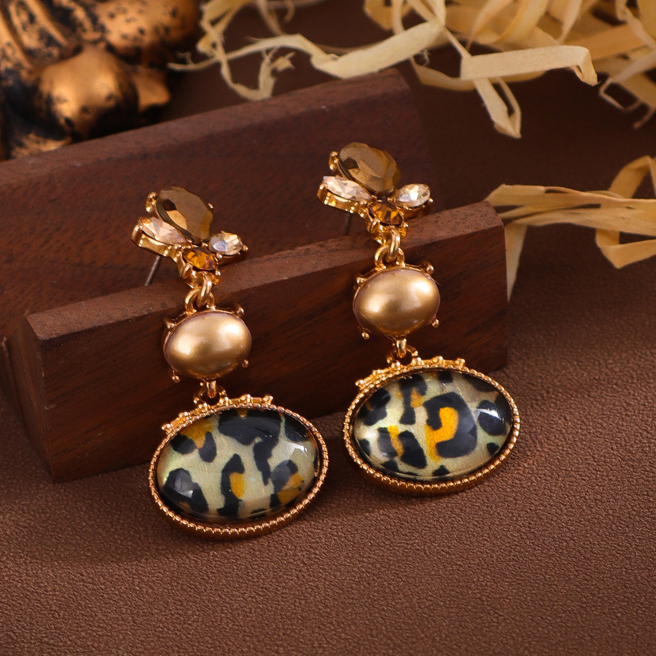 Original Design Wind Accessories Vintage Style Gemstone Earrings Women
