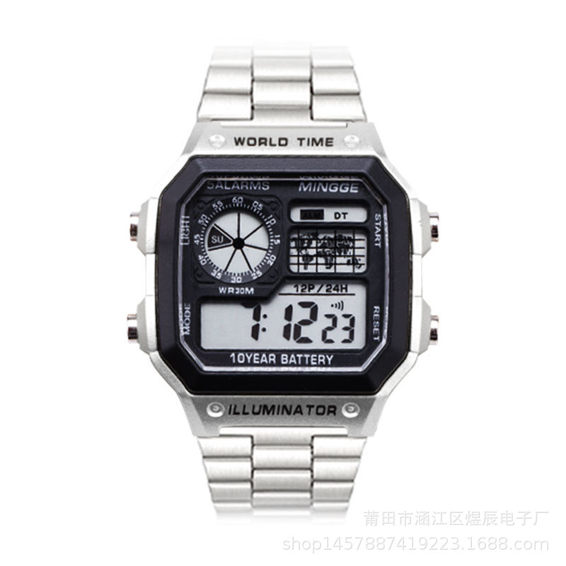 Colorful Waterproof Luminous Alarm Electronic Watch Boys Teenagers Universal Watch Multifunctional Outdoor Sports Watch