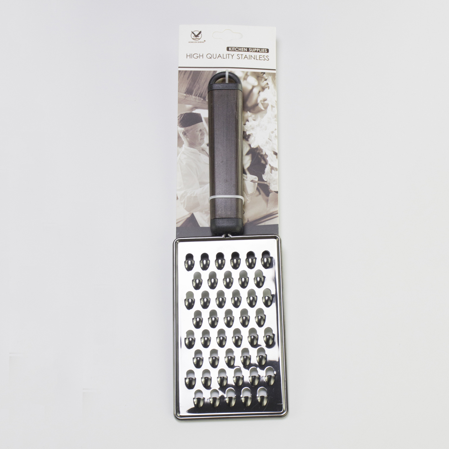 Small hole large hole dual-use stainless steel radish grater imitation wood grain handle household kitchen multifunctional fruit and vegetable grater shredder tool