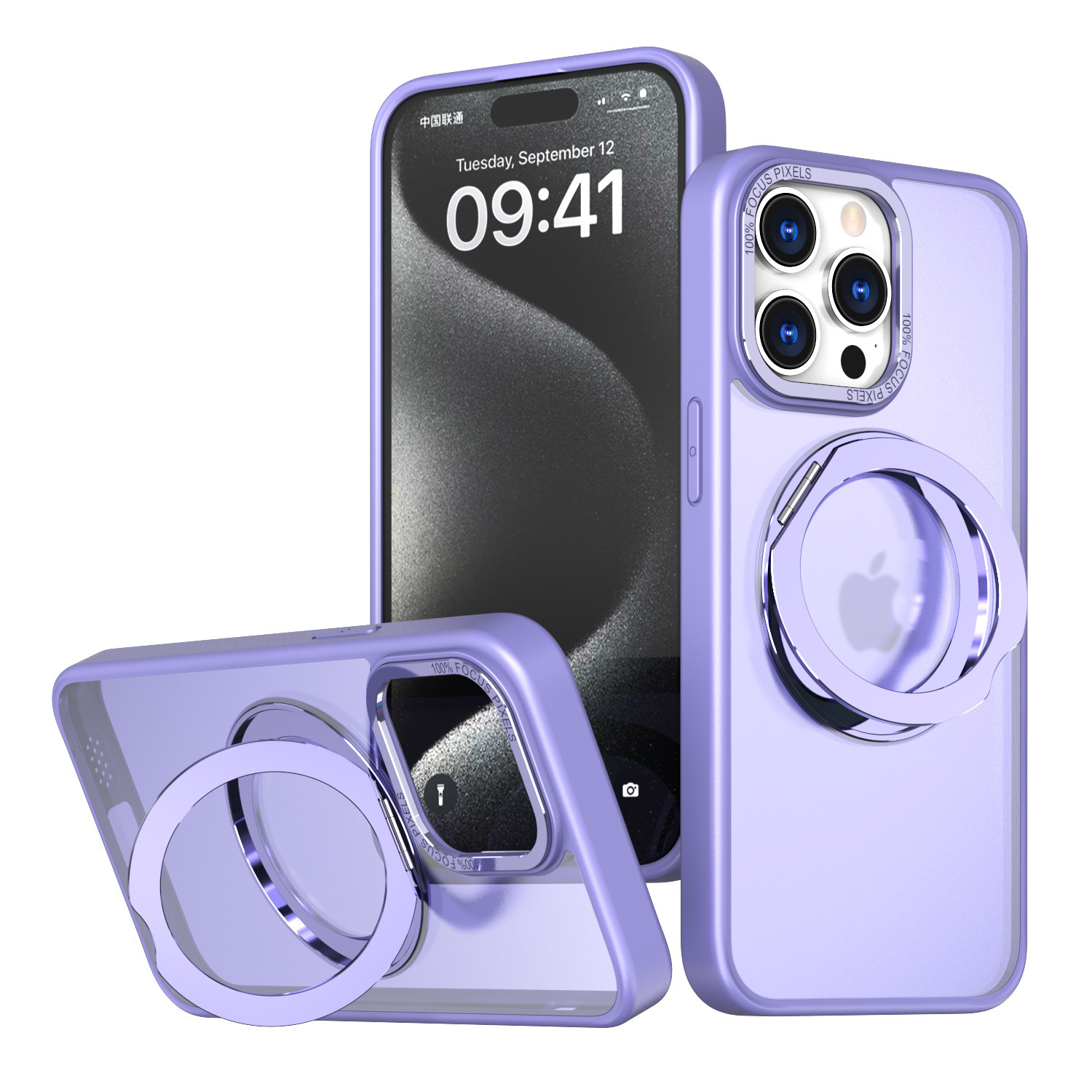 For Apple 17romax Phone Case Magnetic Rotating 360 Stand iPhone16/15/14/13 Protective Case