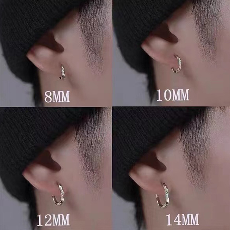 Earrings for men, ear piercing plain circle ear bone hoop earrings 2023 new women single ear jewelry