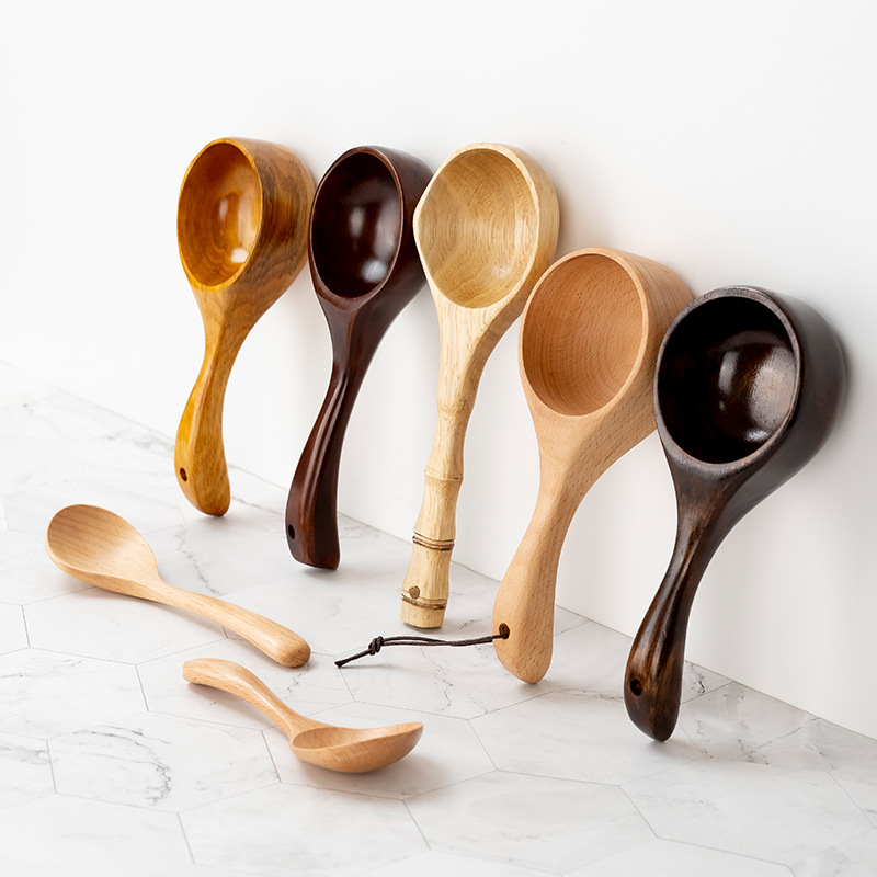 Rice Noodle Spoon Rice Noodle Pickle Scoop Whole Wood Large Water Scoop Wooden Scoop Home Rice Scoop Logo