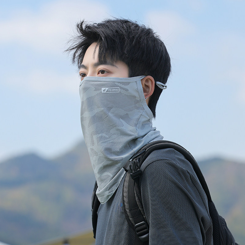 Ice Silk Arm Sleeves for Men Loose Cycling Summer Ice Silk Driving Sun Protection Face Mask Large Movement Arm Protection Fishing Arm Sleeves