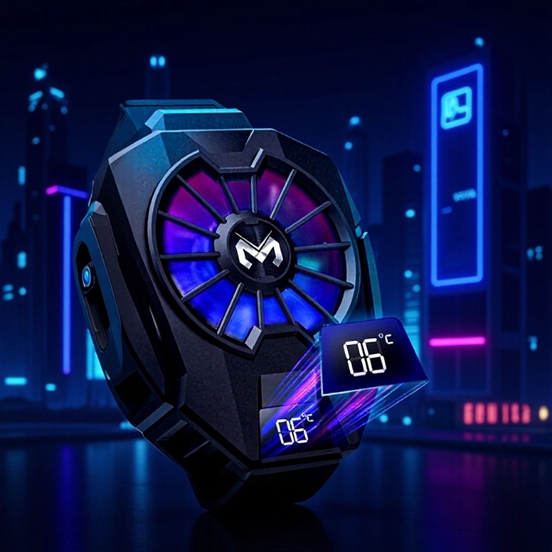 MEMO New DL05 Digital Display RGB Phone Cooler Cool Colorful Lights Two-way Stretch Clip Freezing Back Clip Cooler