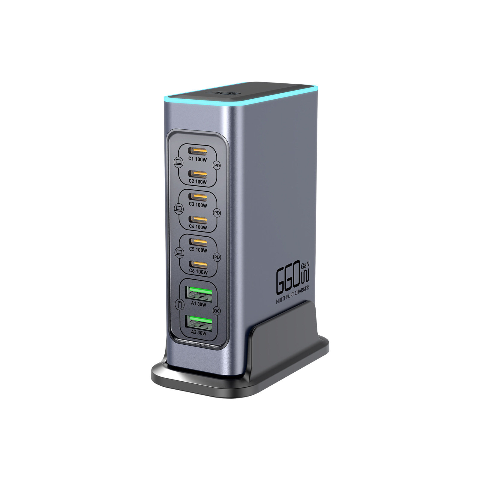 New 660W GaN charger fast charging head for phones, tablets, multi-port desktop charging station