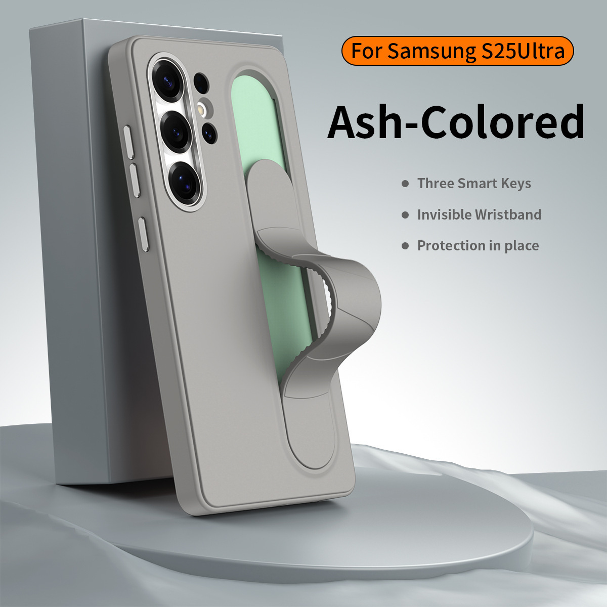 For Samsung S26Ultra Phone Case S25U Official Smart Button S24P Silicone Wrist Strap S23U Protective Case