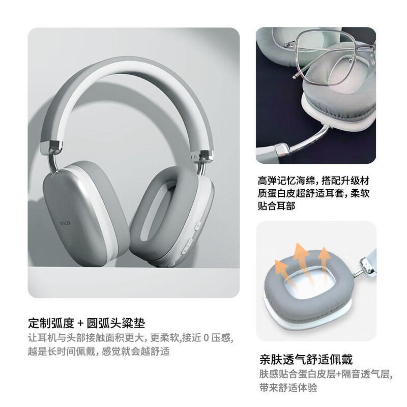 EZCO Wireless Bluetooth Headphones Over-Ear Noise Canceling Headset Long Battery Life Compatible Apple Android EM-Z02