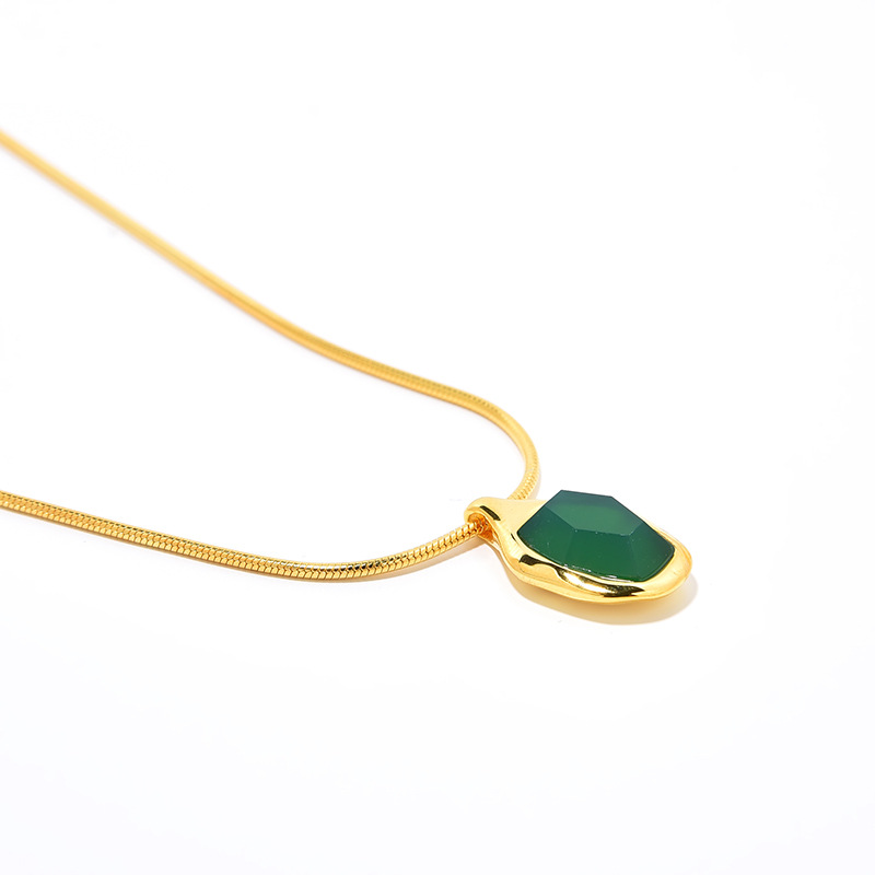 Monica Flowing Light Gemstone Necklace S925 Silver Gold-Plated Natural Agate Moonstone Niche Snake Bone Chain