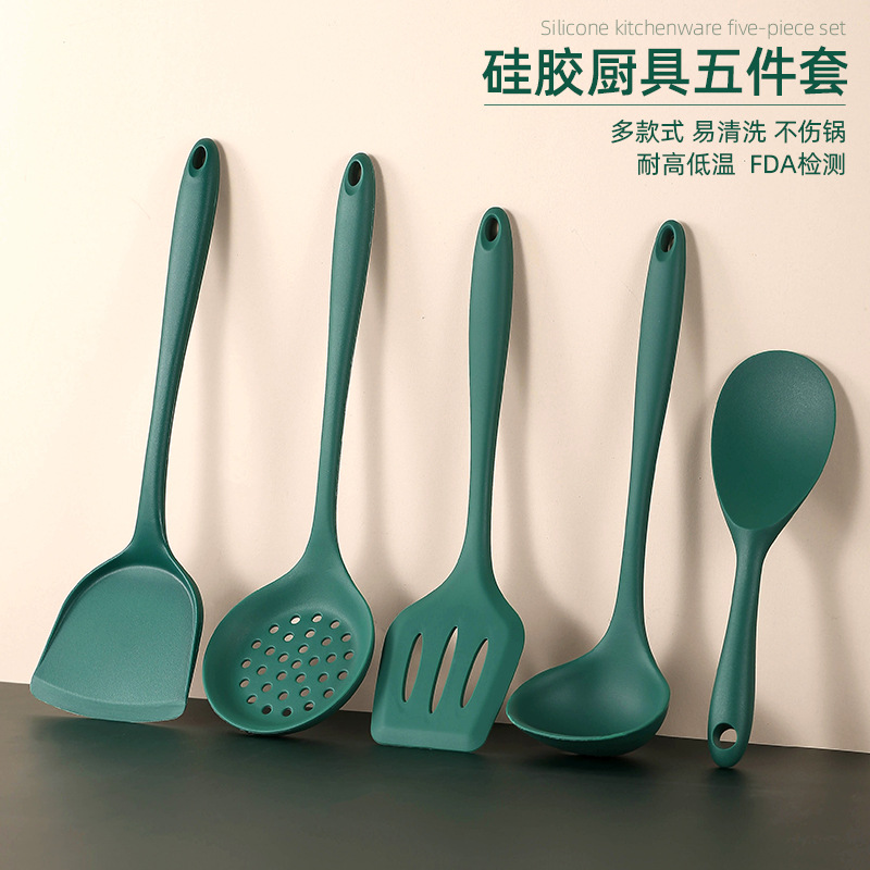 Silicone Kitchen Utensils Soup Spoon Spatula Slotted Spoon Non-stick Pan Kitchenware Food-grade Kitchen Set