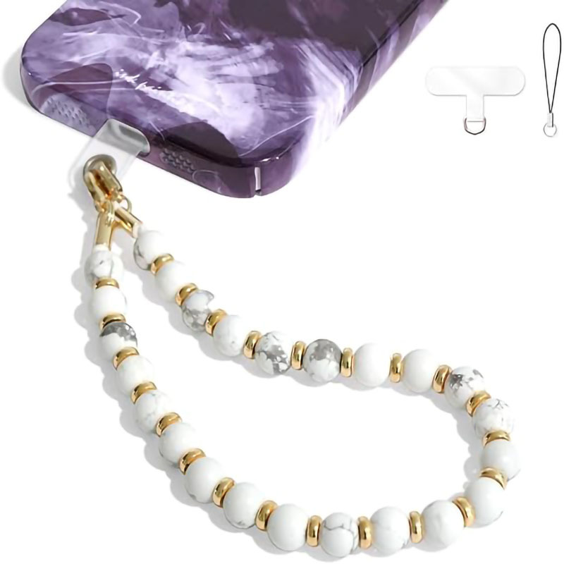 Pendant Beaded Phone Chain Stone Amethyst Obsidian Natural Stone Hanging Decoration