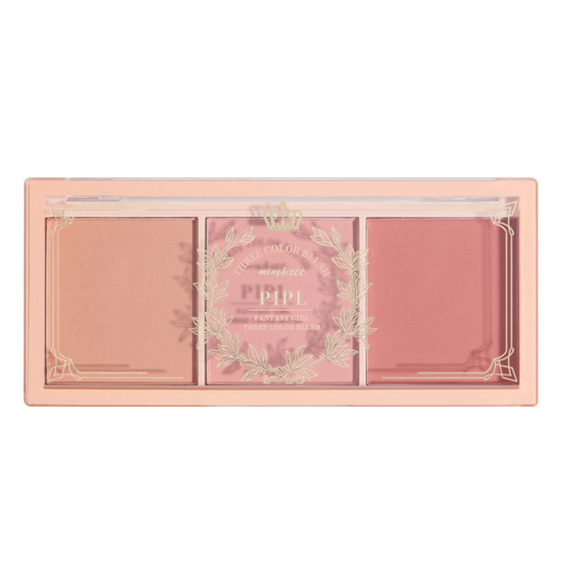 PIPL Blush Natural Matte Nude Milk Tea Orange Color Affordable Student Three-Color Blush Palette