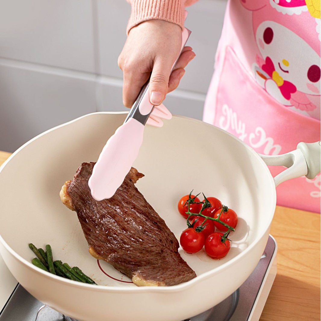 Sanrio Official BBQ Tongs Silicone BBQ Tongs Kitchen Heat-Proof Tongs Stainless Steel Steak Tongs Food Tongs