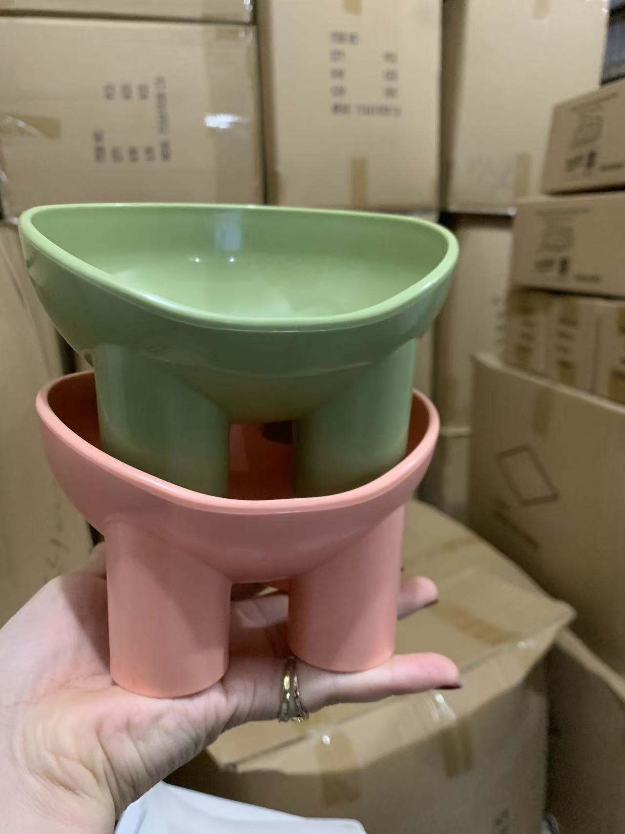 Cat bowl Pipi Tao original elephant leg bowl macaron color elephant leg neck protection bowl cat food bowl anti-tipping pet bowl