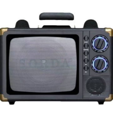 SD2107 Wood Box Covered with Leather Portable Outdoor Bluetooth Speaker K-Song Machine Wireless Dual Microphone