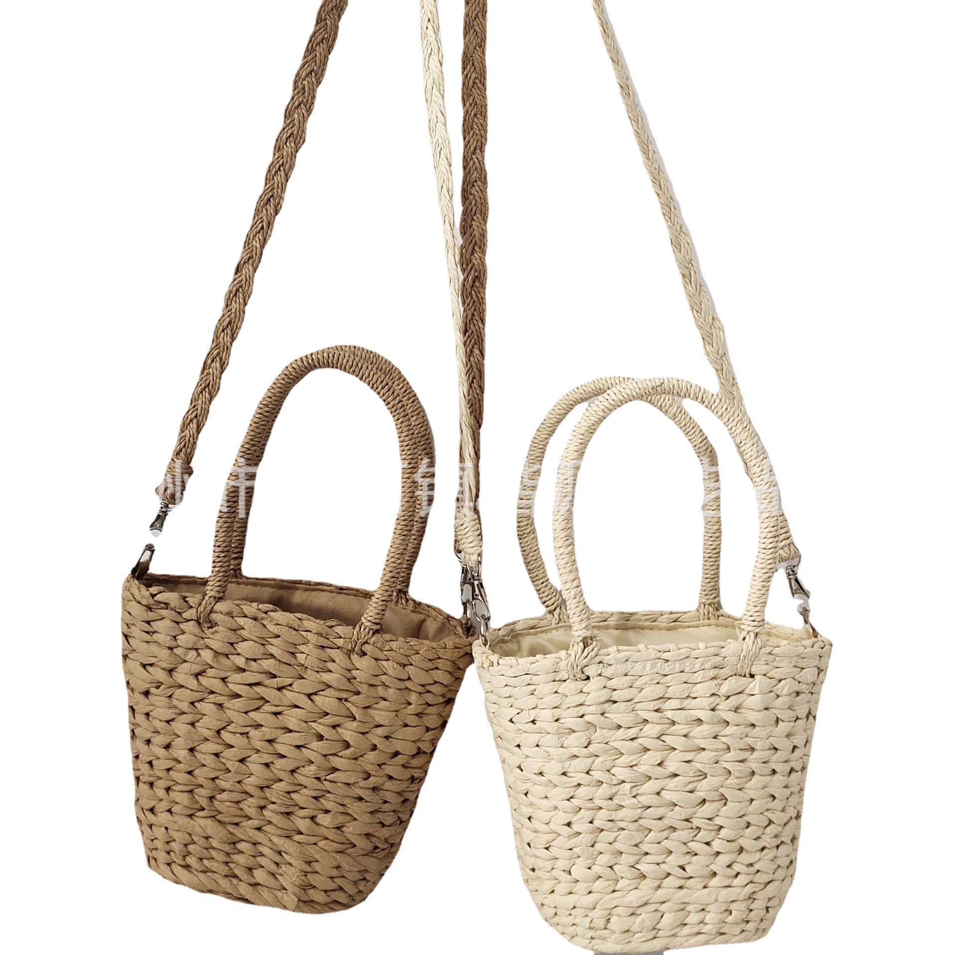 Woven bag niche handbag women's bag crossbody bag rattan woven handmade straw woven bag bucket bag casual travel