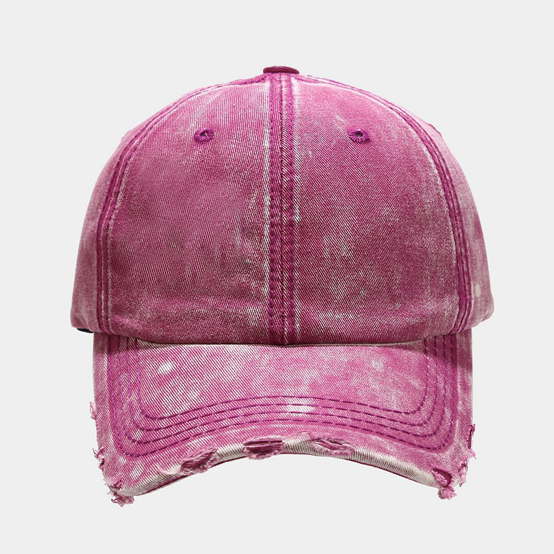 2026 New Washed Distressed Denim Blue Baseball Cap, Soft Top Curved Brim, Ripped and Frayed Duckbill Cap for Women, Street Sun Protection