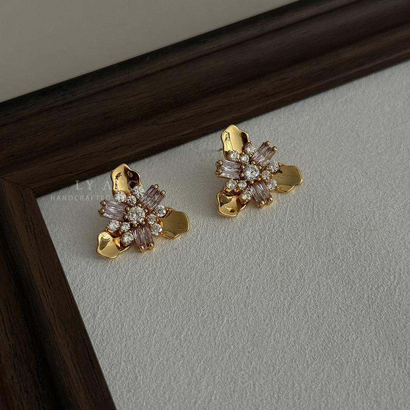 Square Baroque Pearl Pendant Earrings Island Vacation Earrings Elegant Simple Small