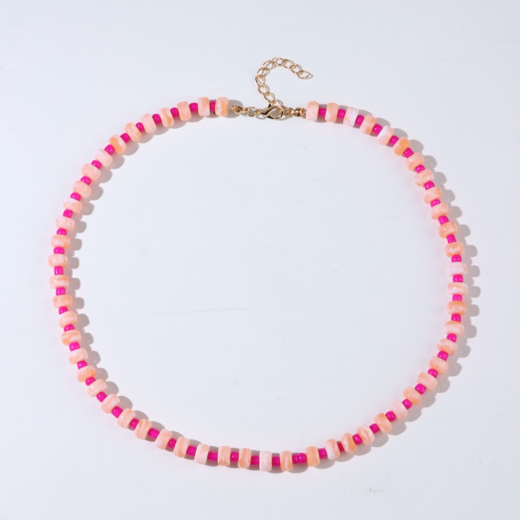 Colorful Natural Stone Abacus Bead Candy Color Round Bead Beaded Necklace