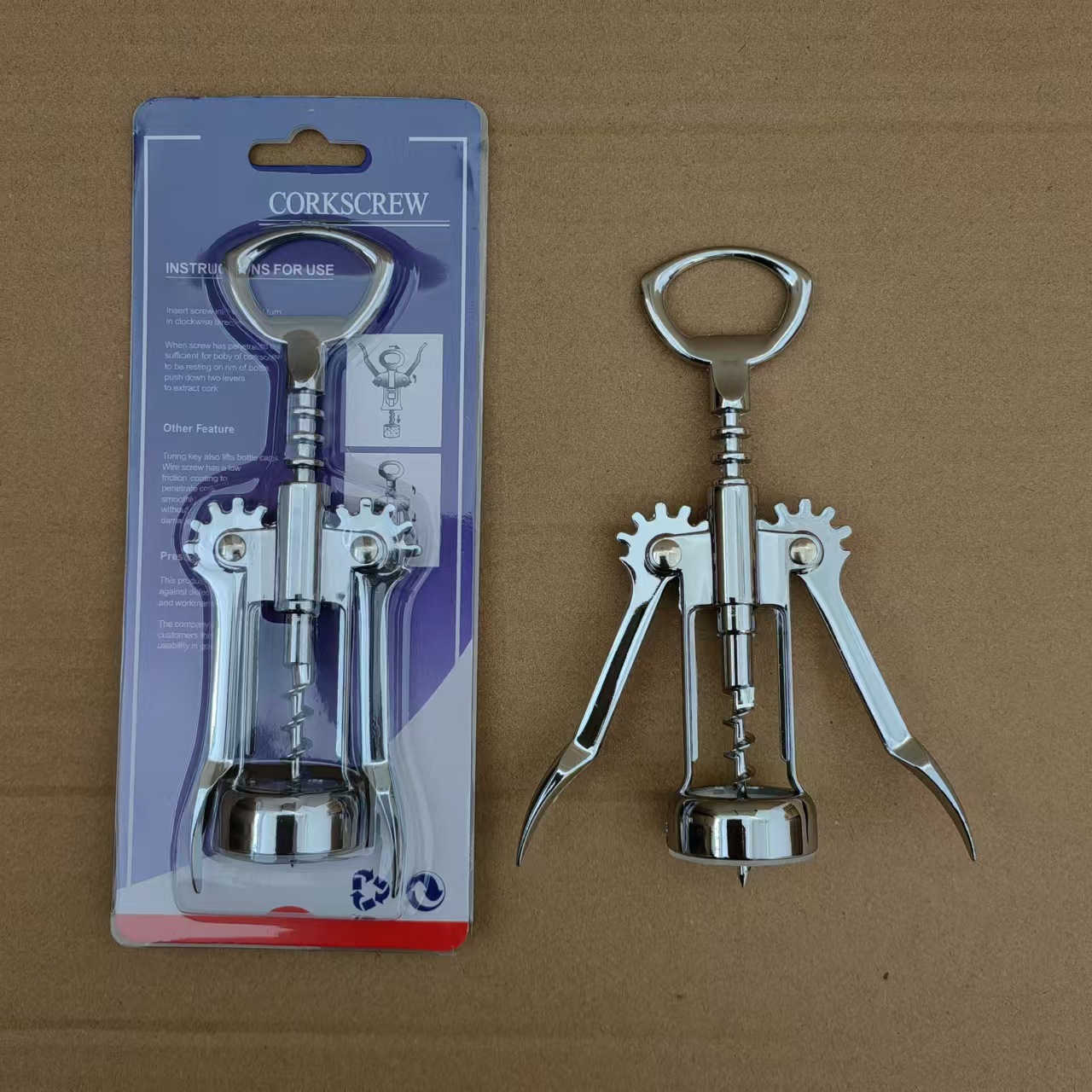 Red Wine Opener Stainless Steel Drill Zinc Alloy Wine European Style Wine Opener Simple Wing Type Butterfly