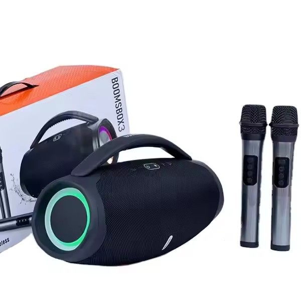 LED Big War God 3 Wireless Microphone Bluetooth Speaker Outdoor Camping Sports Bluetooth Speaker Portable Big War Drum