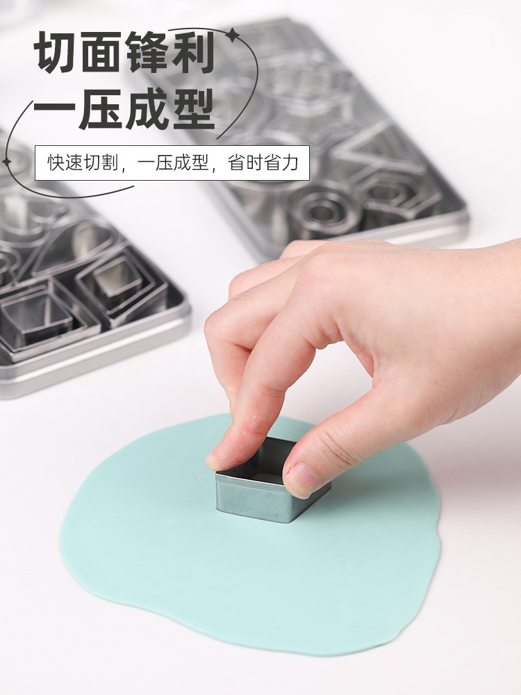 Stainless Steel Cookie Mold Geometric Shapes Letters Numbers Fondant Mold Cookie Fruit Vegetable Cutter Baking Tool