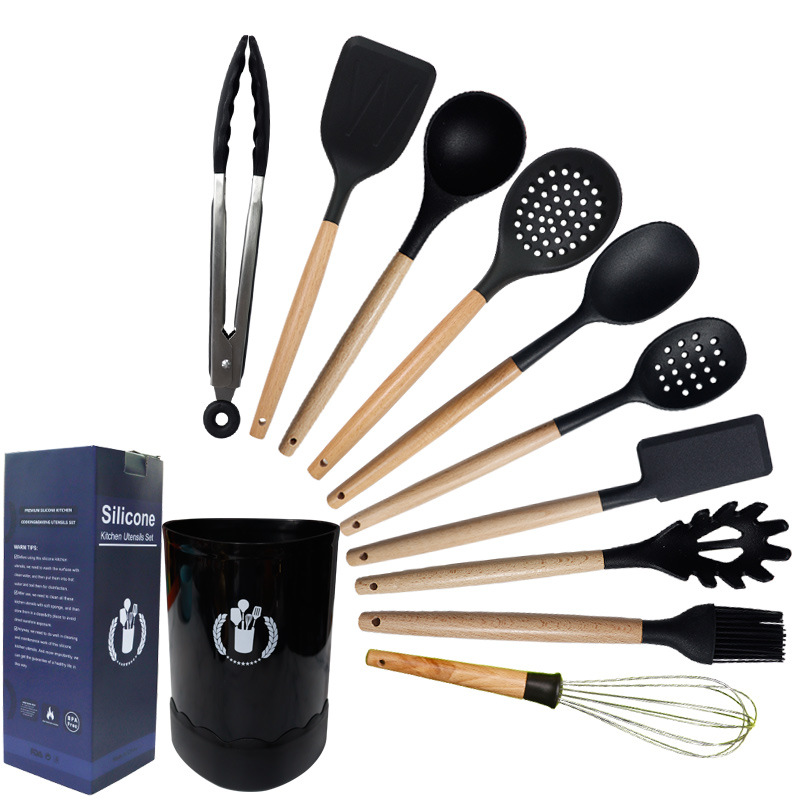 Silicone spatula soup spoon 11-piece set non-stick pan silicone spatula food-grade silicone kitchen utensil set