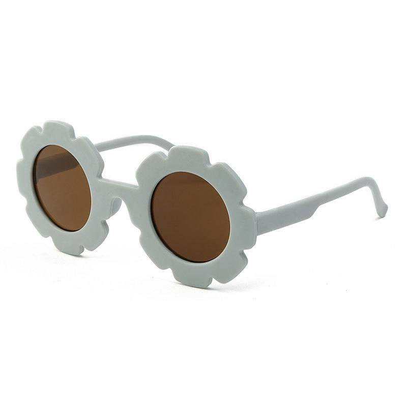 New children's sunglasses, cute sunflower round frame frosted frame children's glasses, sun protection, children's sunglasses