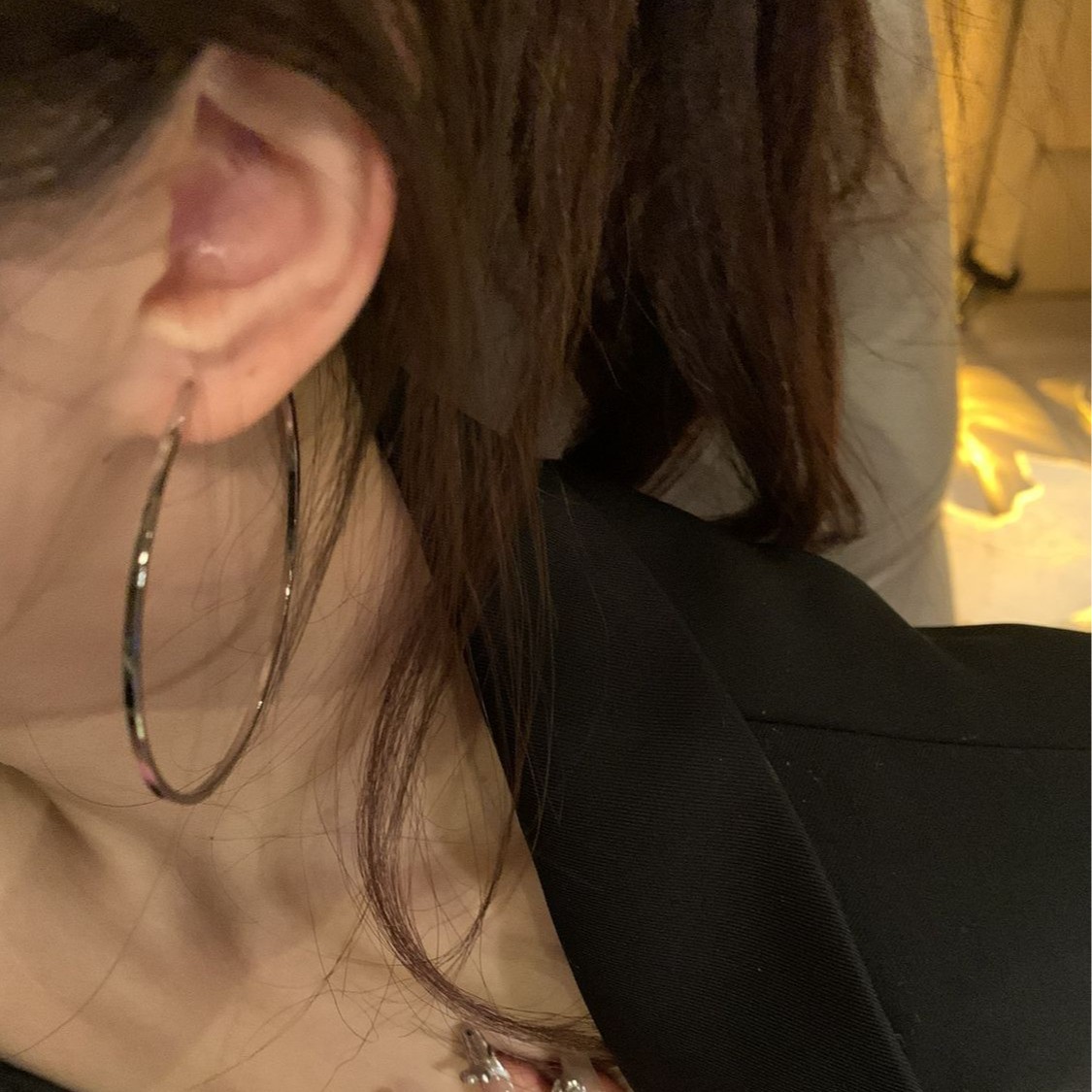Large Hoop Earrings Women Round Ear Hoops Circle Earrings Sterling Silver Ear Pin Ear Drops