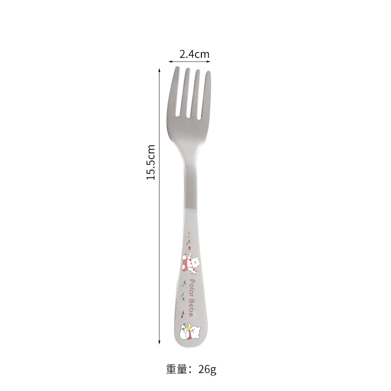 304 stainless steel children's spoon fork animal cartoon car cute baby food learning spoon