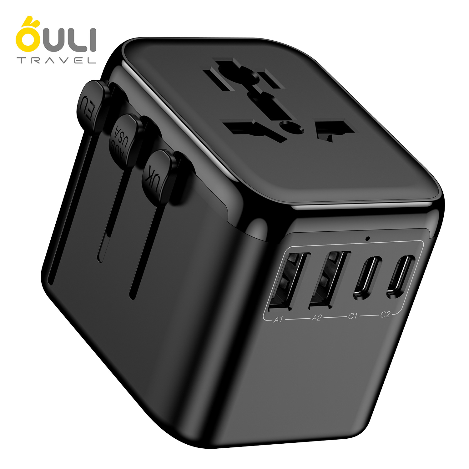 2A2C Universal Adapter Plug Travel Abroad PD20W Socket Converter QC18W UK/AU Standard Converter Plug