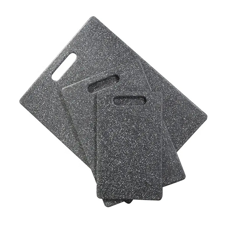 Marble-like Cutting Board PP Plastic Chopping Board Kitchen Three-Piece Set Classified Double-Sided Cutting Board