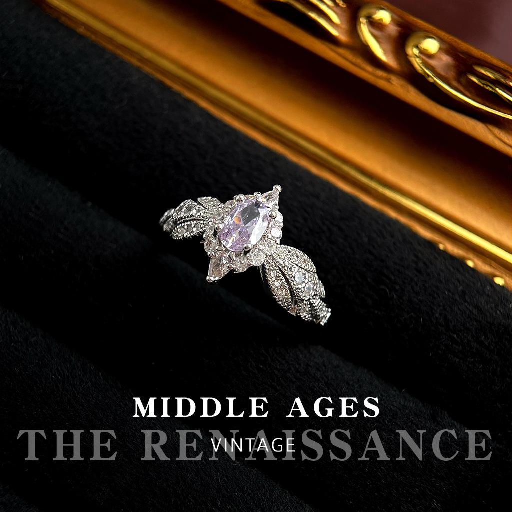 Vintage Retro Heavy Craft Colored Gem Zircon Ring Collection Adjustable Index Ring